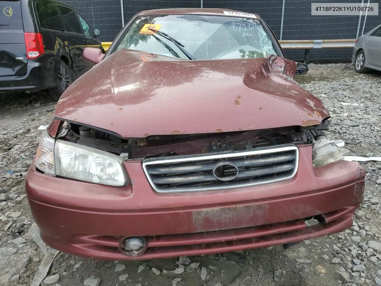 2000 Toyota Camry Le VIN: 4T1BF22K1YU108726 Lot: 57351405