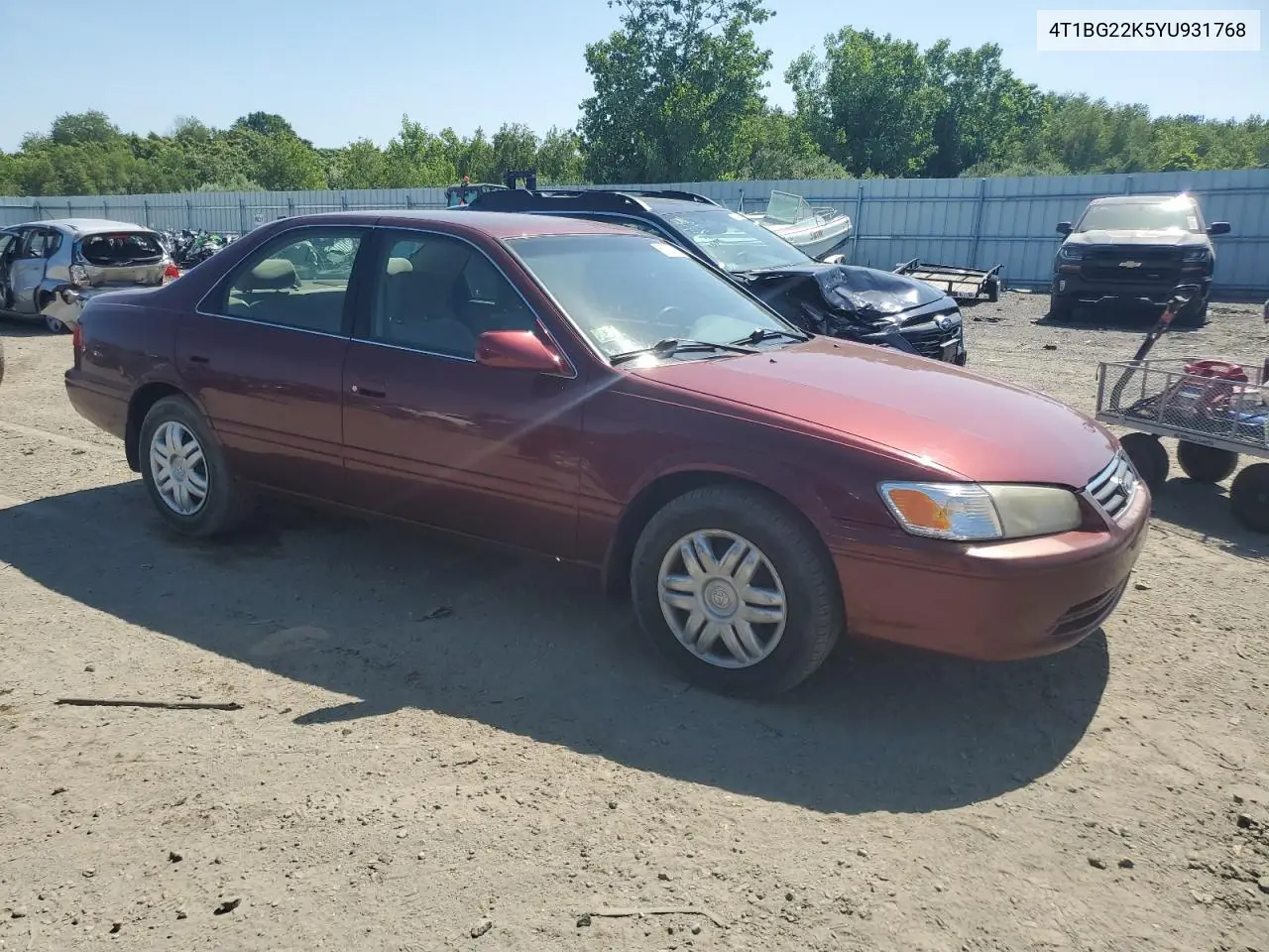 2000 Toyota Camry Ce VIN: 4T1BG22K5YU931768 Lot: 61727155