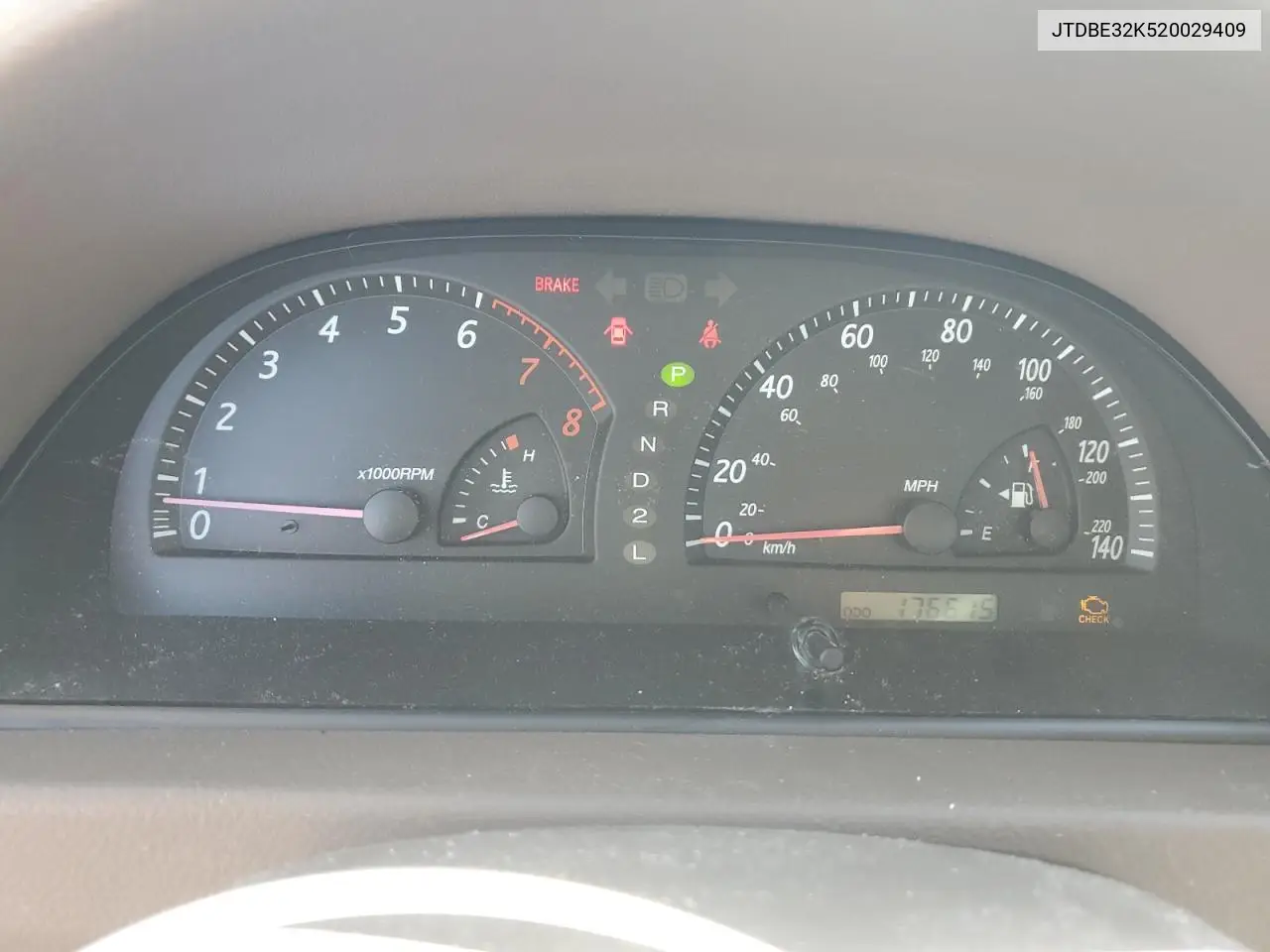 2002 Toyota Camry Le VIN: JTDBE32K520029409 Lot: 59185495
