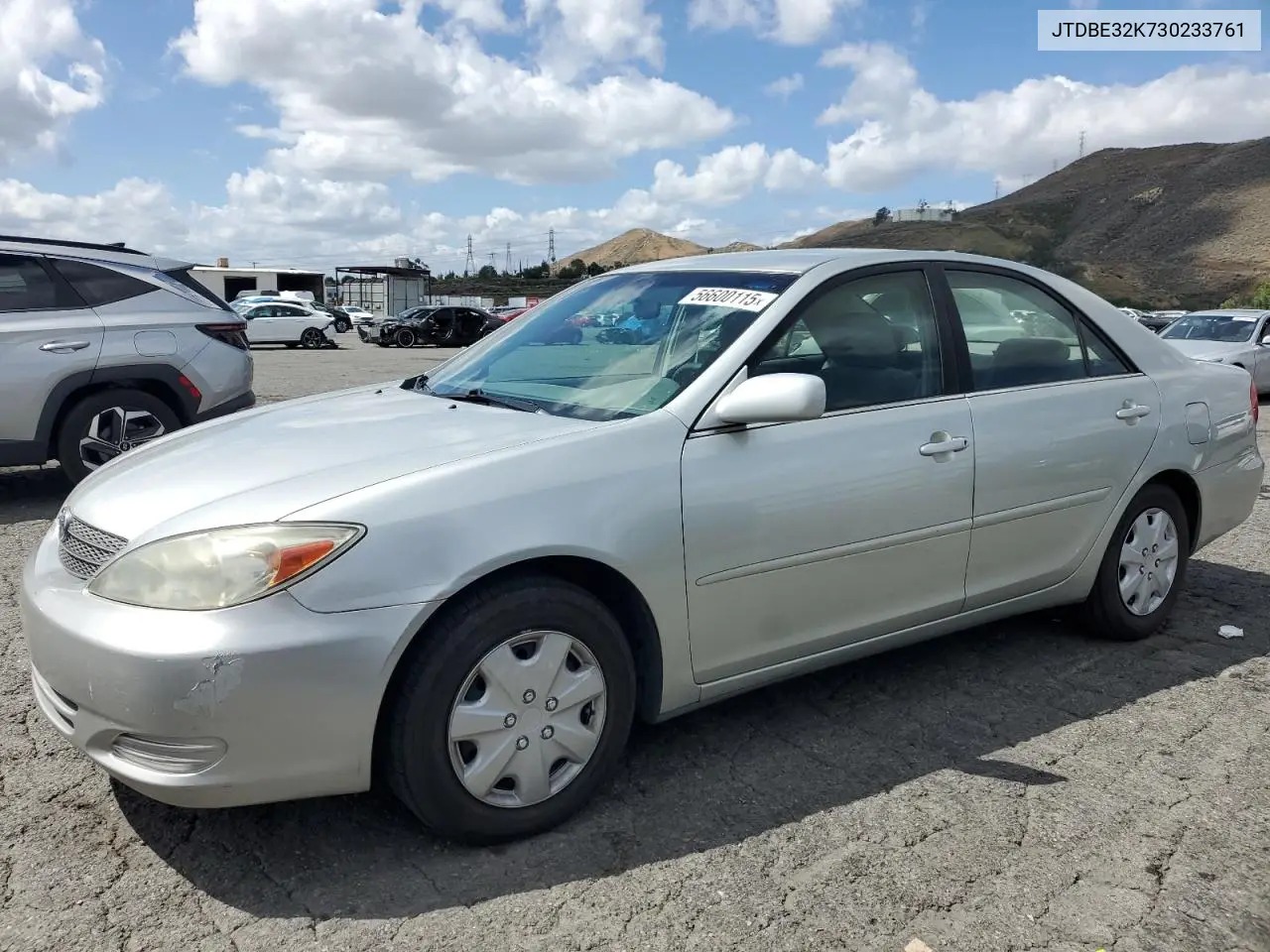 2003 Toyota Camry Le VIN: JTDBE32K730233761 Lot: 56600115