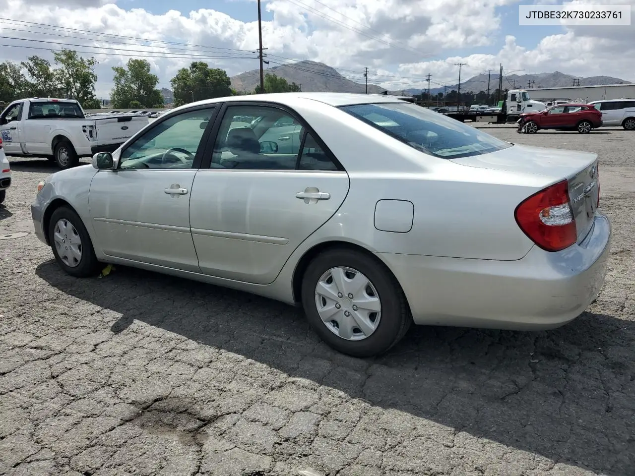 2003 Toyota Camry Le VIN: JTDBE32K730233761 Lot: 56600115