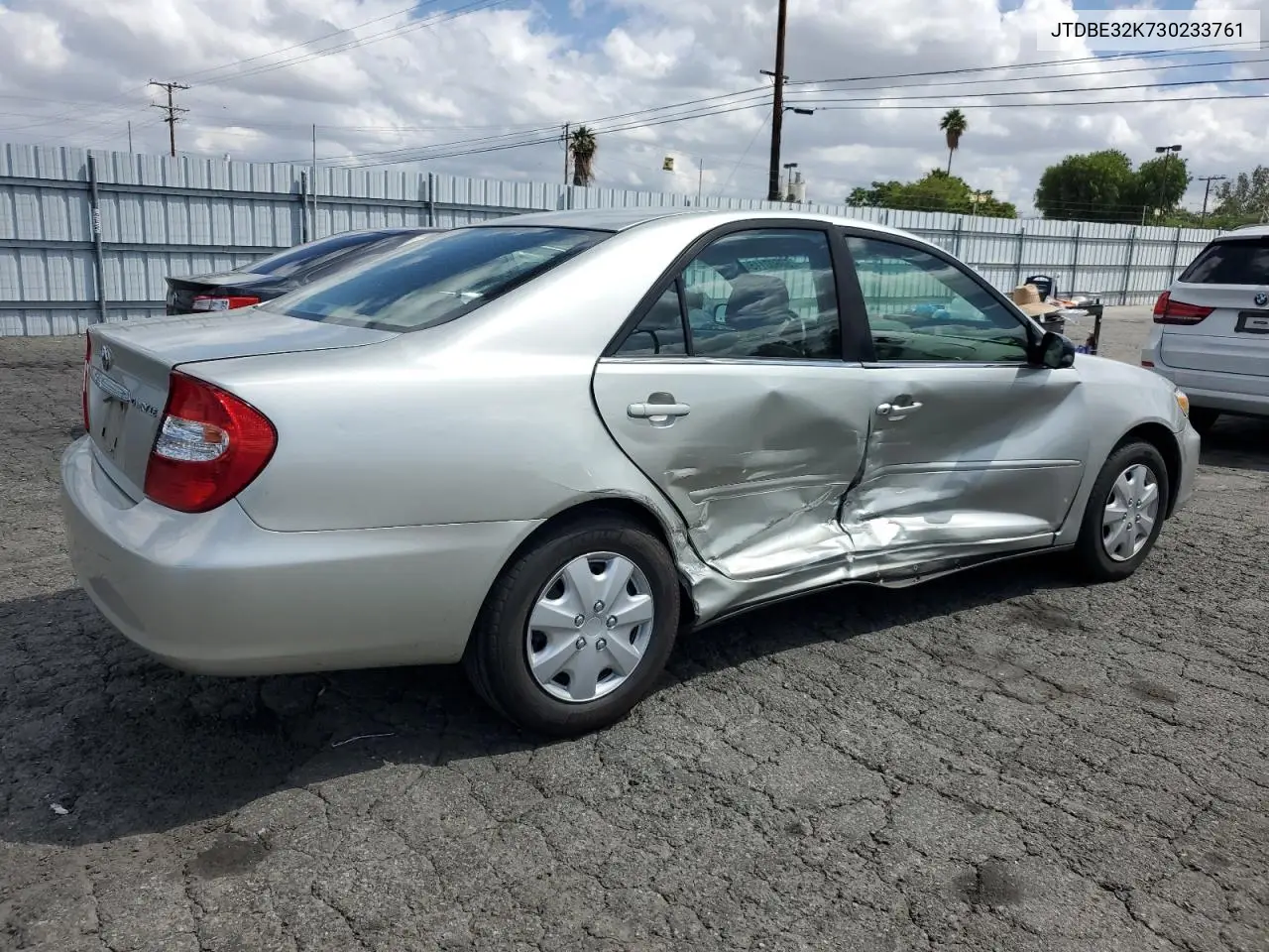 2003 Toyota Camry Le VIN: JTDBE32K730233761 Lot: 56600115
