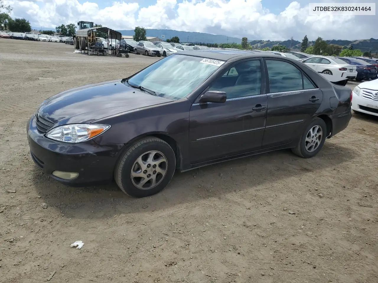 2003 Toyota Camry Le VIN: JTDBE32K830241464 Lot: 56765425