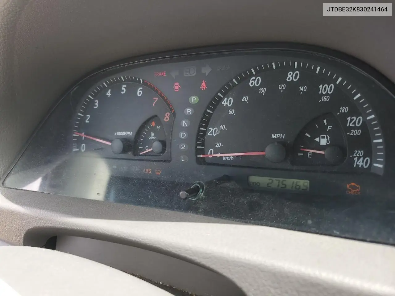 2003 Toyota Camry Le VIN: JTDBE32K830241464 Lot: 56765425