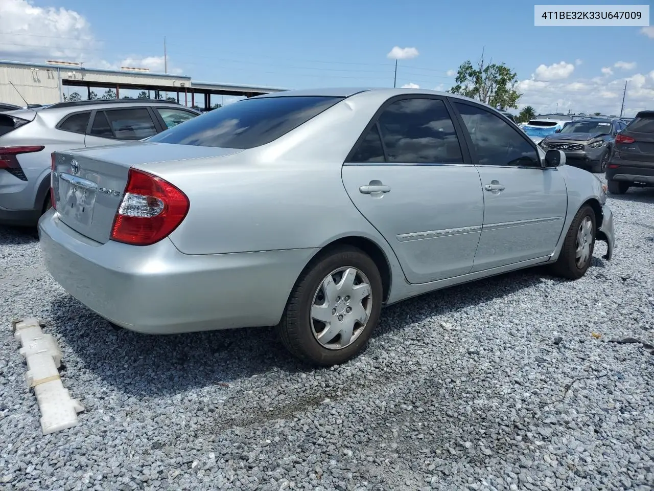 2003 Toyota Camry Le VIN: 4T1BE32K33U647009 Lot: 57041815