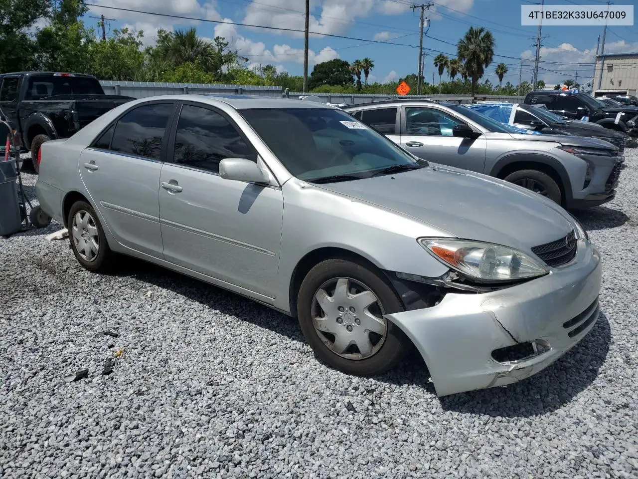 2003 Toyota Camry Le VIN: 4T1BE32K33U647009 Lot: 57041815