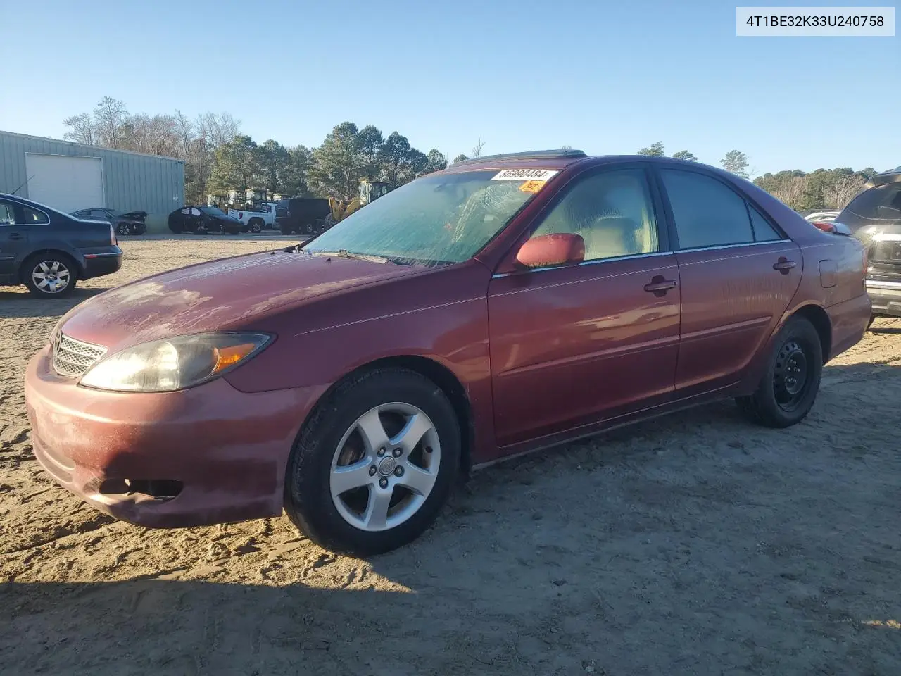 2003 Toyota Camry Le VIN: 4T1BE32K33U240758 Lot: 57080135