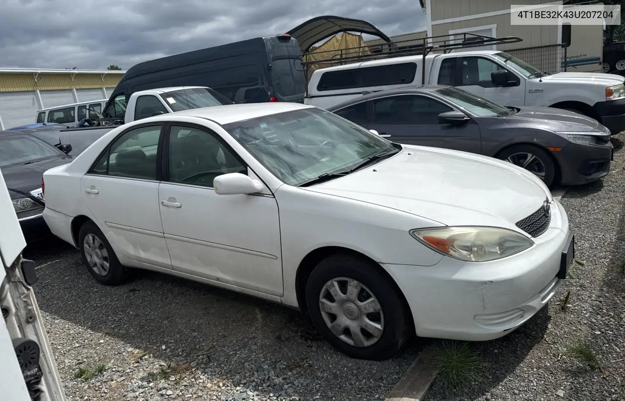 2003 Toyota Camry Le VIN: 4T1BE32K43U207204 Lot: 57167845