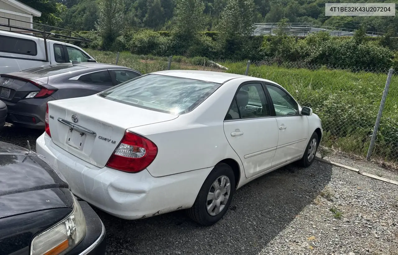 2003 Toyota Camry Le VIN: 4T1BE32K43U207204 Lot: 57167845
