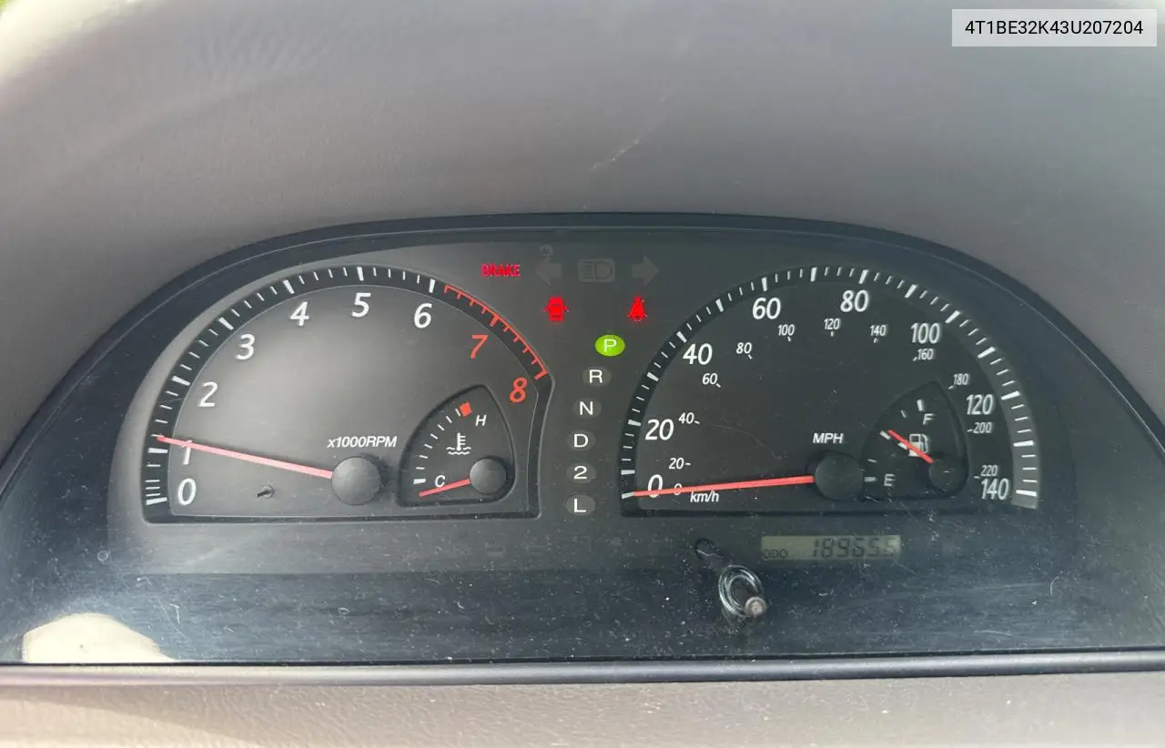 2003 Toyota Camry Le VIN: 4T1BE32K43U207204 Lot: 57167845