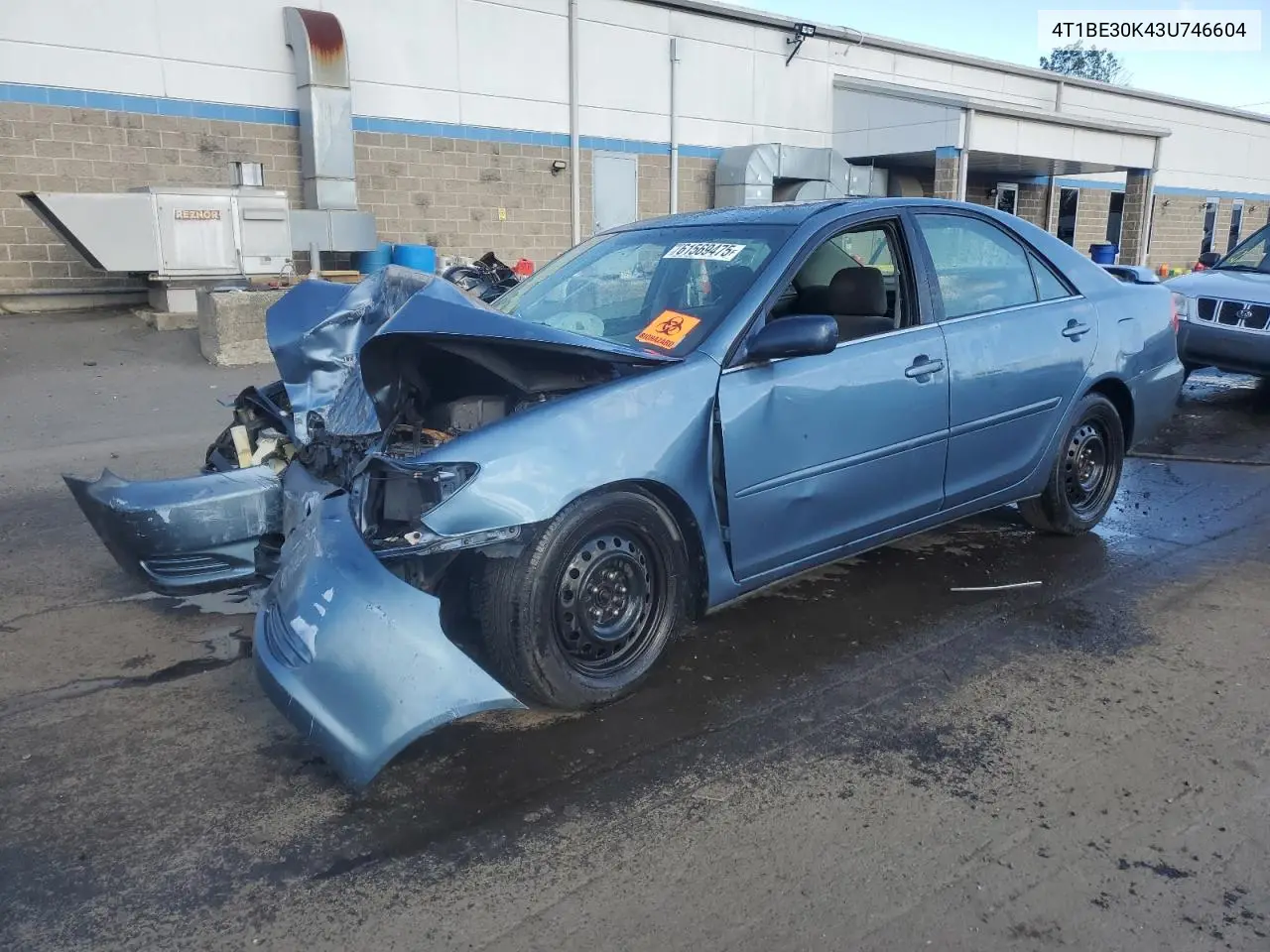 2003 Toyota Camry Le VIN: 4T1BE30K43U746604 Lot: 61569475