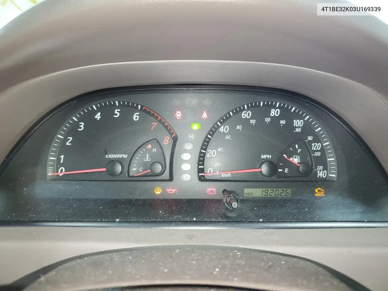 2003 Toyota Camry Le VIN: 4T1BE32K03U169339 Lot: 62557525
