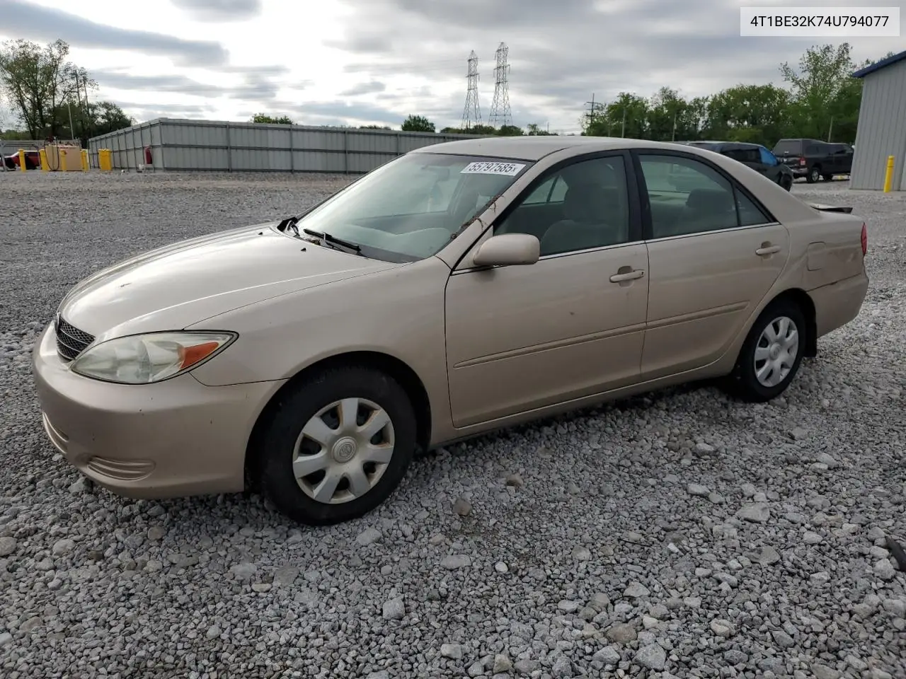 2004 Toyota Camry Le VIN: 4T1BE32K74U794077 Lot: 55797585