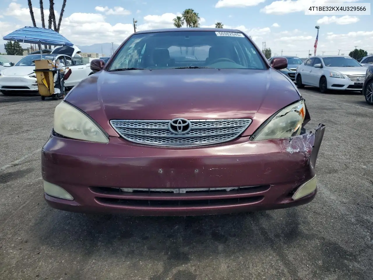 2004 Toyota Camry Le VIN: 4T1BE32KX4U329566 Lot: 56982045