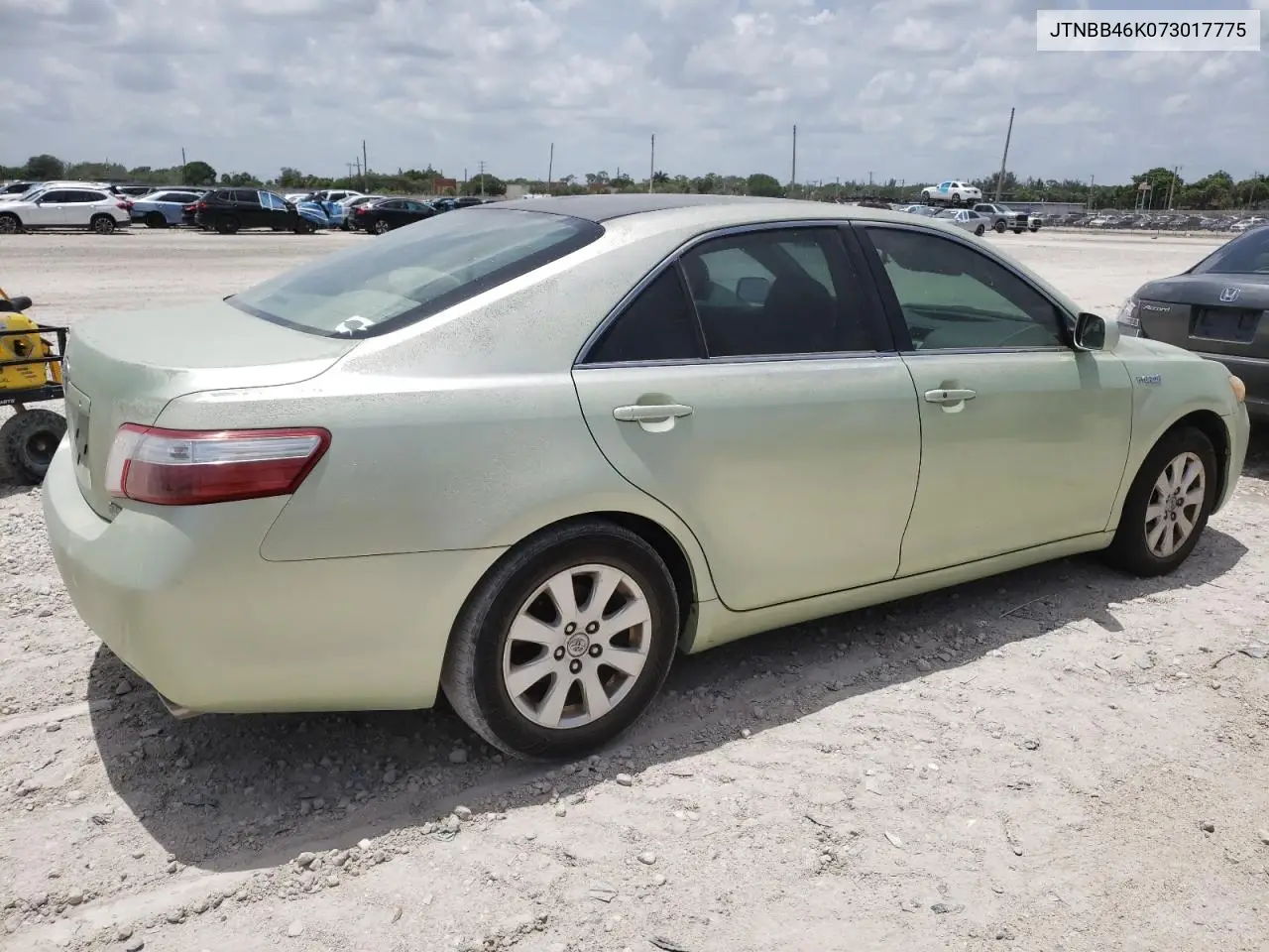 2007 Toyota Camry Hybrid VIN: JTNBB46K073017775 Lot: 62951225