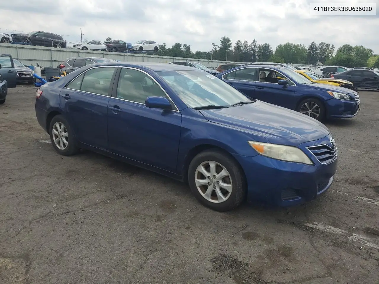 2011 Toyota Camry Base VIN: 4T1BF3EK3BU636020 Lot: 62430905