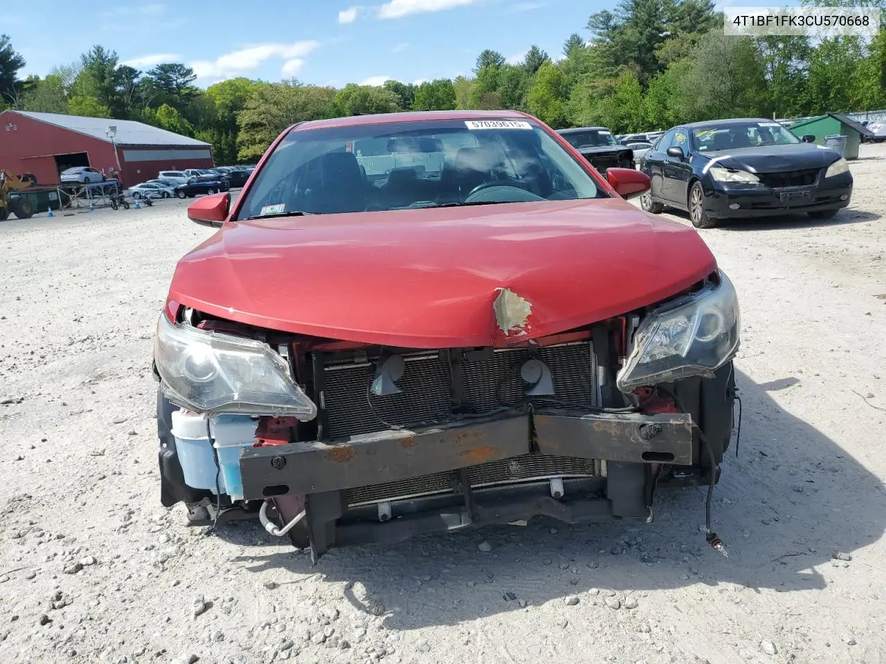 4t1bf1fk3cu570668 4T1BF1FK3CU570668 2012 Toyota Camry Base