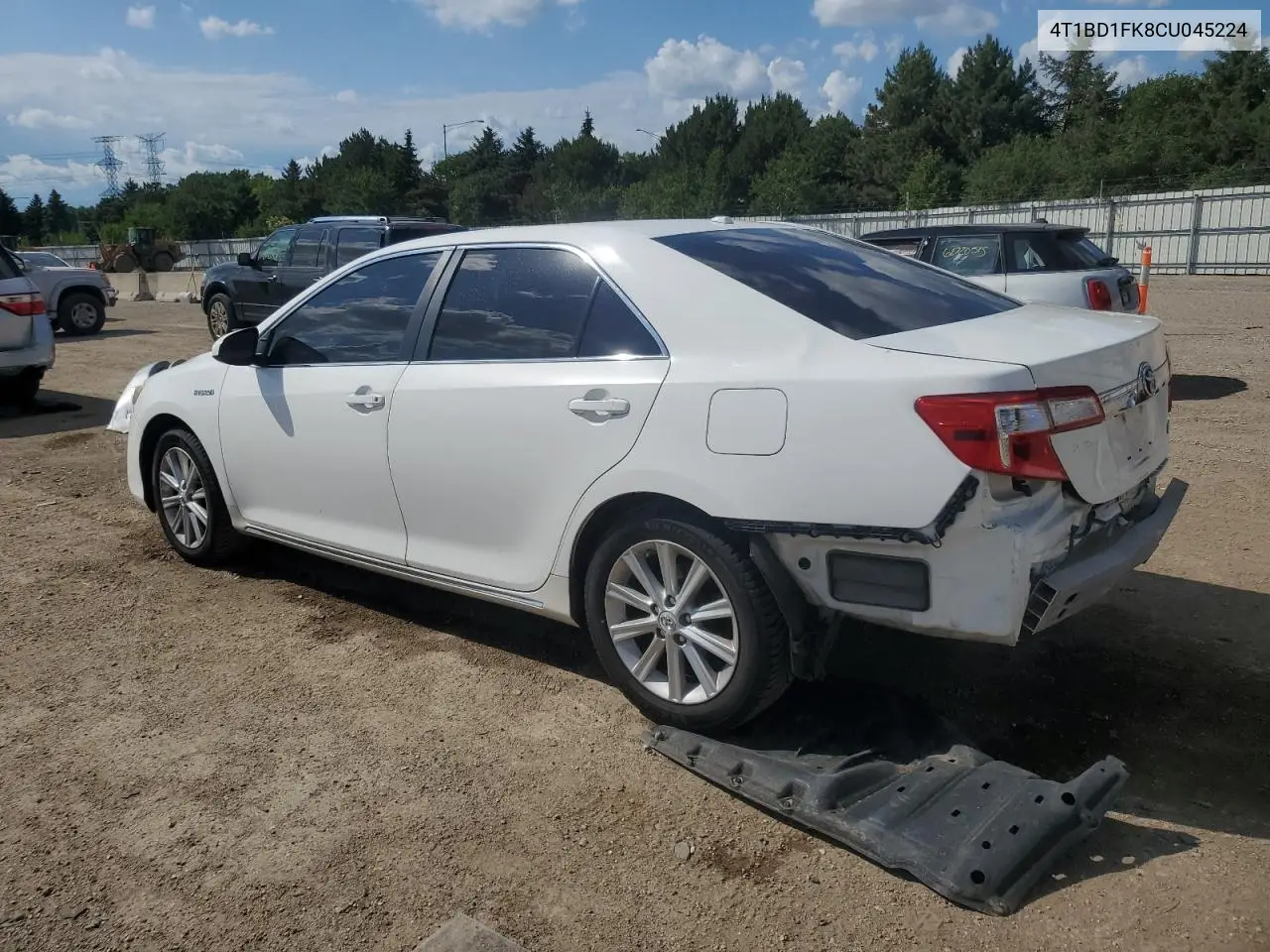 2012 Toyota Camry Hybrid VIN: 4T1BD1FK8CU045224 Lot: 62531585