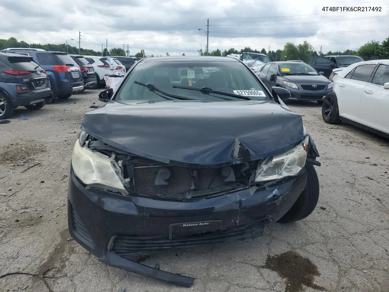 2012 Toyota Camry Base VIN: 4T4BF1FK6CR217492 Lot: 62759065