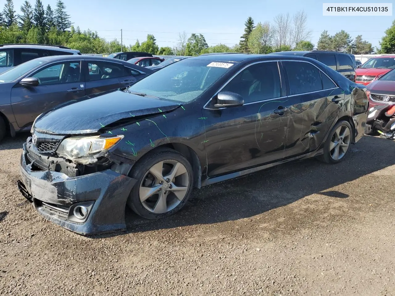 2012 Toyota Camry Se VIN: 4T1BK1FK4CU510135 Lot: 62838575
