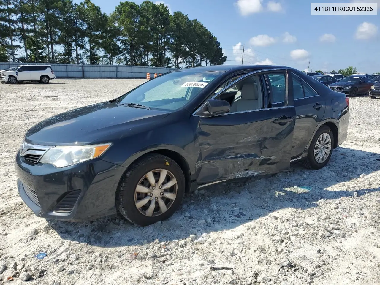 2012 Toyota Camry Base VIN: 4T1BF1FK0CU152326 Lot: 63010865