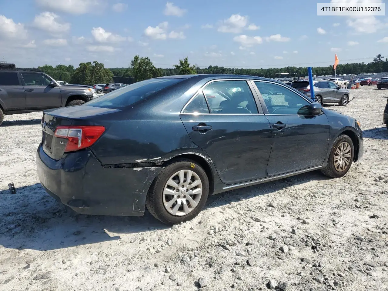 2012 Toyota Camry Base VIN: 4T1BF1FK0CU152326 Lot: 63010865