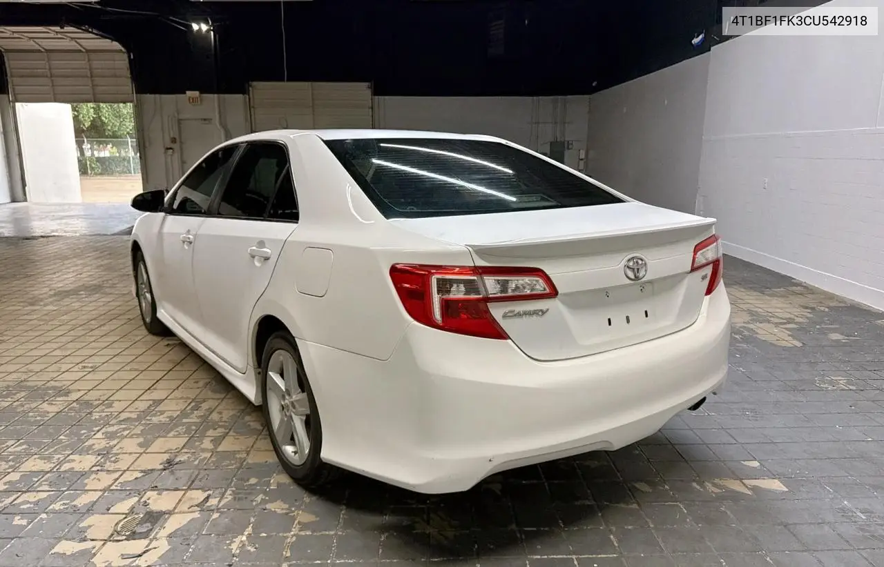 2012 Toyota Camry Base VIN: 4T1BF1FK3CU542918 Lot: 63531375
