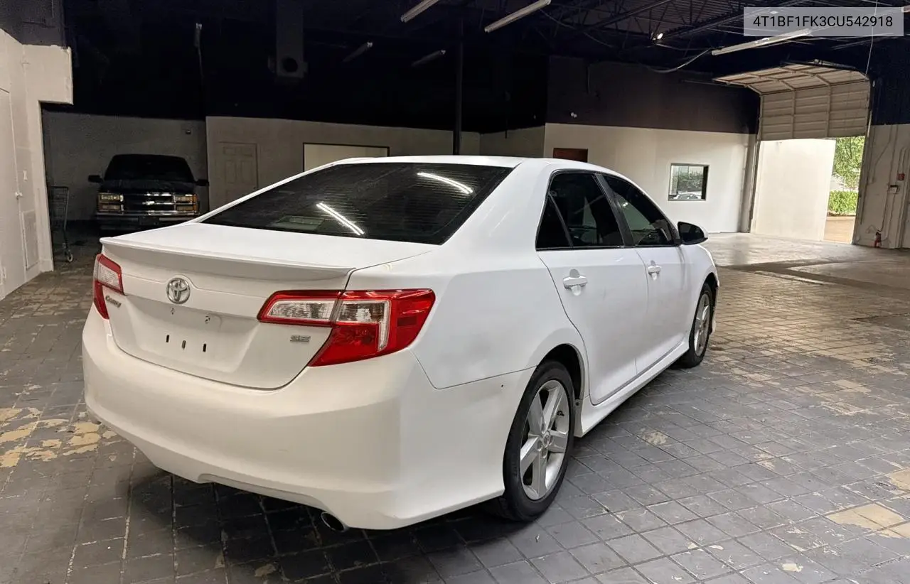2012 Toyota Camry Base VIN: 4T1BF1FK3CU542918 Lot: 63531375