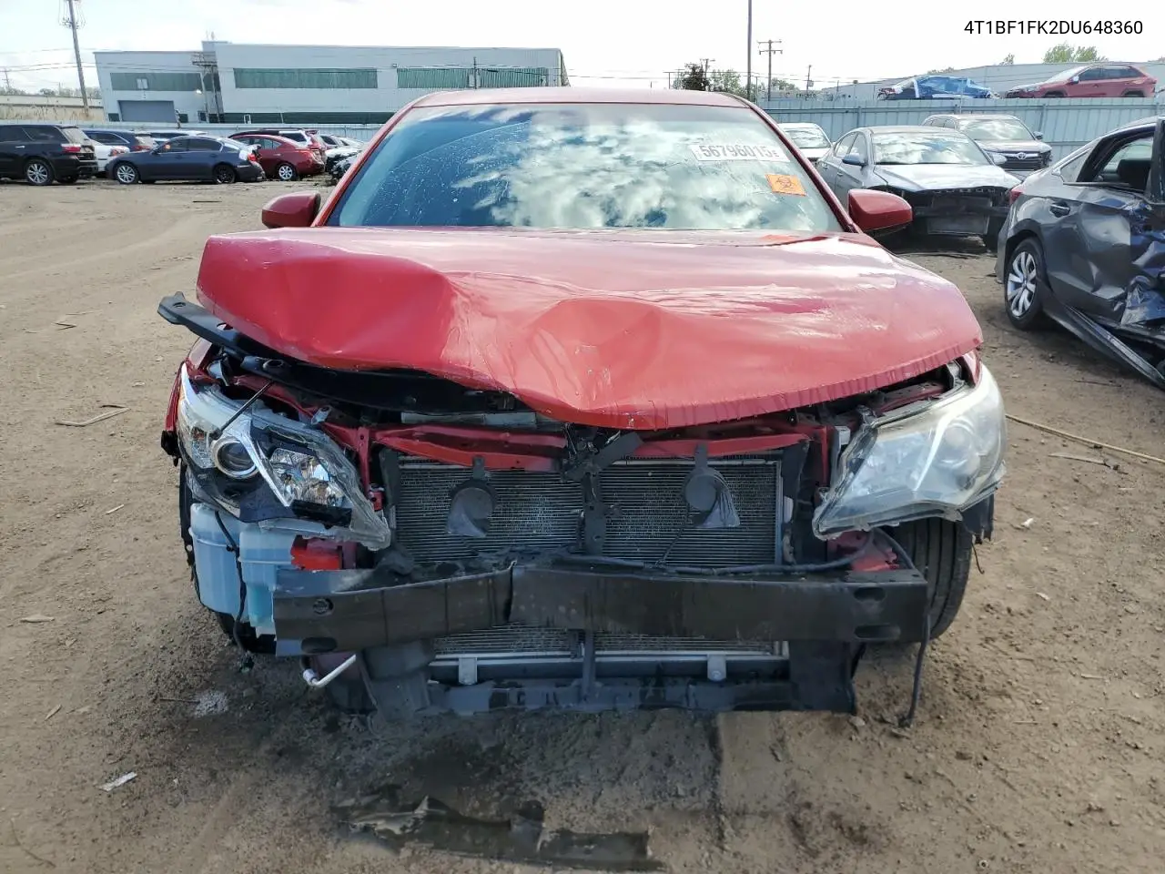 2013 Toyota Camry L VIN: 4T1BF1FK2DU648360 Lot: 56796015