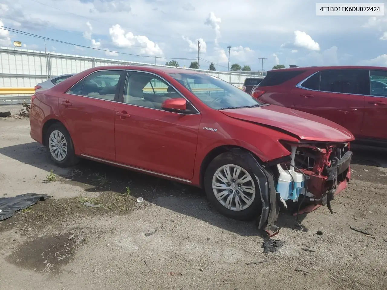 2013 Toyota Camry Hybrid VIN: 4T1BD1FK6DU072424 Lot: 62870985