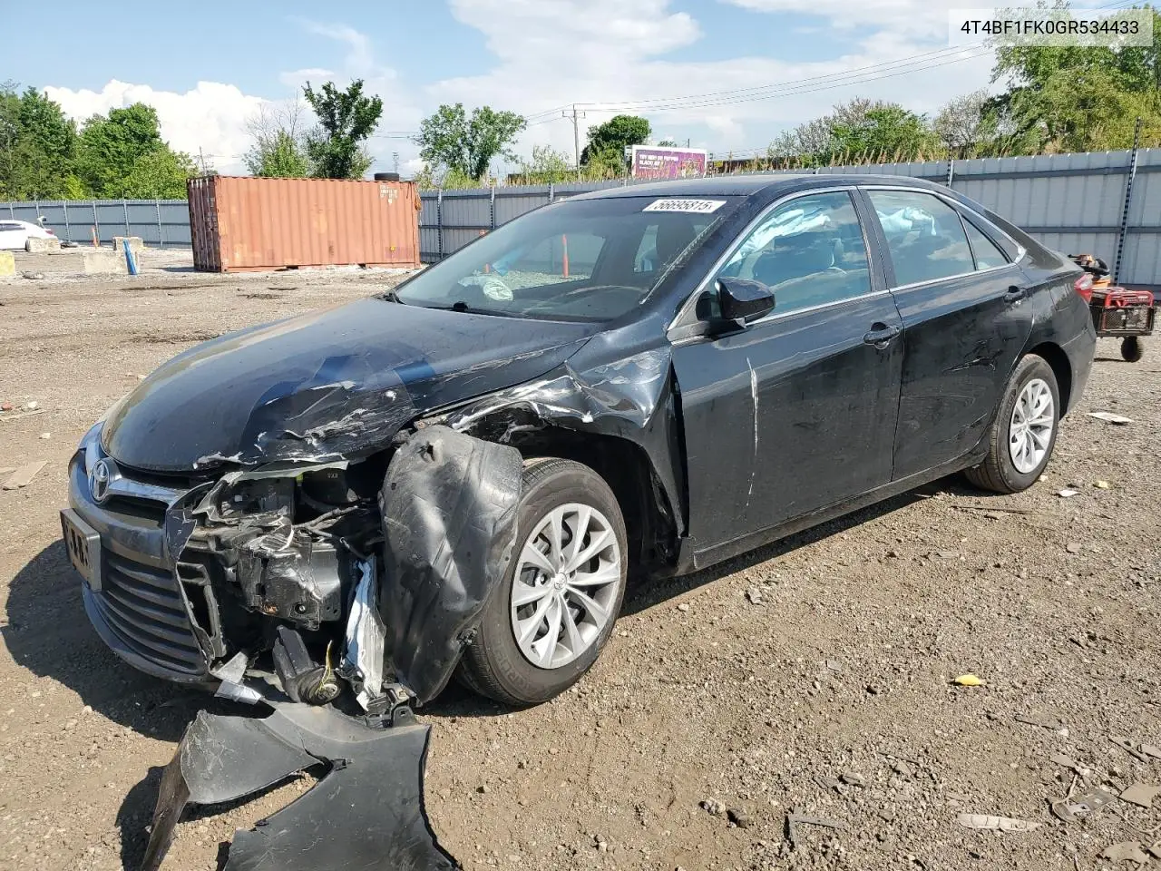 2016 Toyota Camry Le VIN: 4T4BF1FK0GR534433 Lot: 56695815