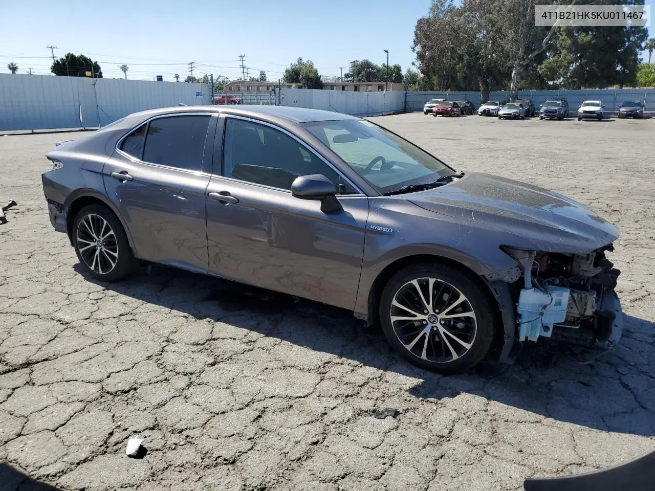 2019 Toyota Camry Hybrid VIN: 4T1B21HK5KU011467 Lot: 56755625
