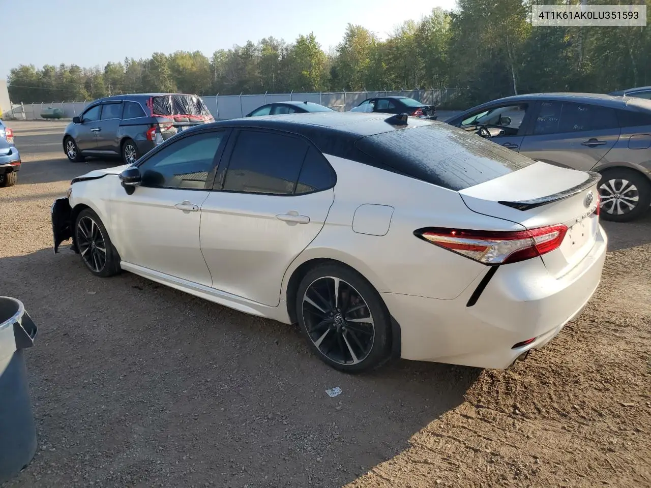 2020 Toyota Camry Xse VIN: 4T1K61AK0LU351593 Lot: 61482744