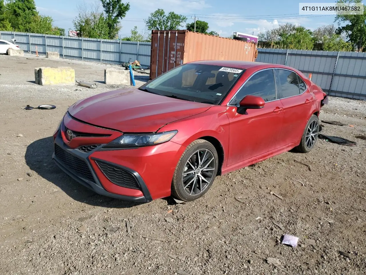 2021 Toyota Camry Se VIN: 4T1G11AK8MU467582 Lot: 56679565