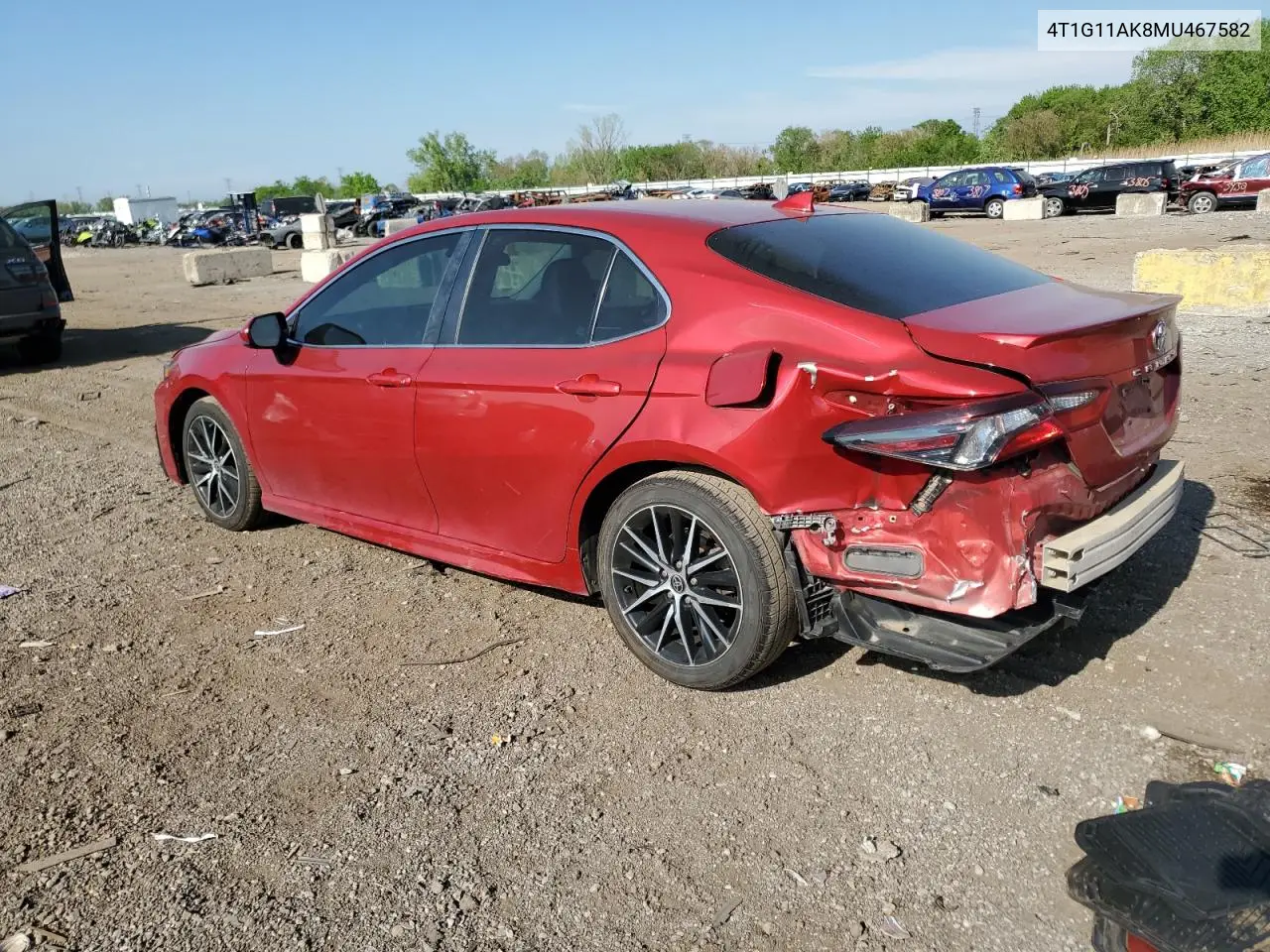 2021 Toyota Camry Se VIN: 4T1G11AK8MU467582 Lot: 56679565