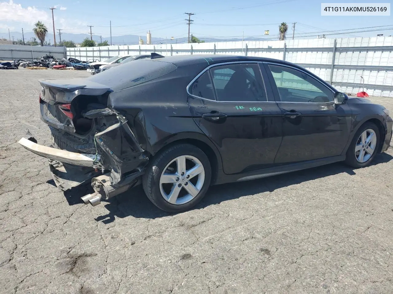 2021 Toyota Camry Se VIN: 4T1G11AK0MU526169 Lot: 62736395