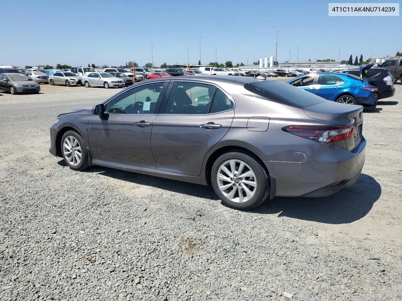 2022 Toyota Camry Le VIN: 4T1C11AK4NU714239 Lot: 62382015