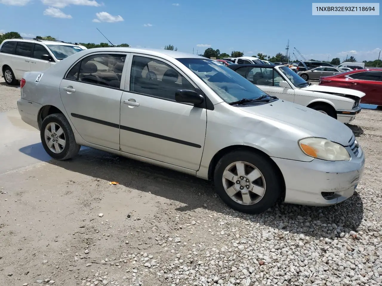 2003 Toyota Corolla Ce VIN: 1NXBR32E93Z118694 Lot: 56944935