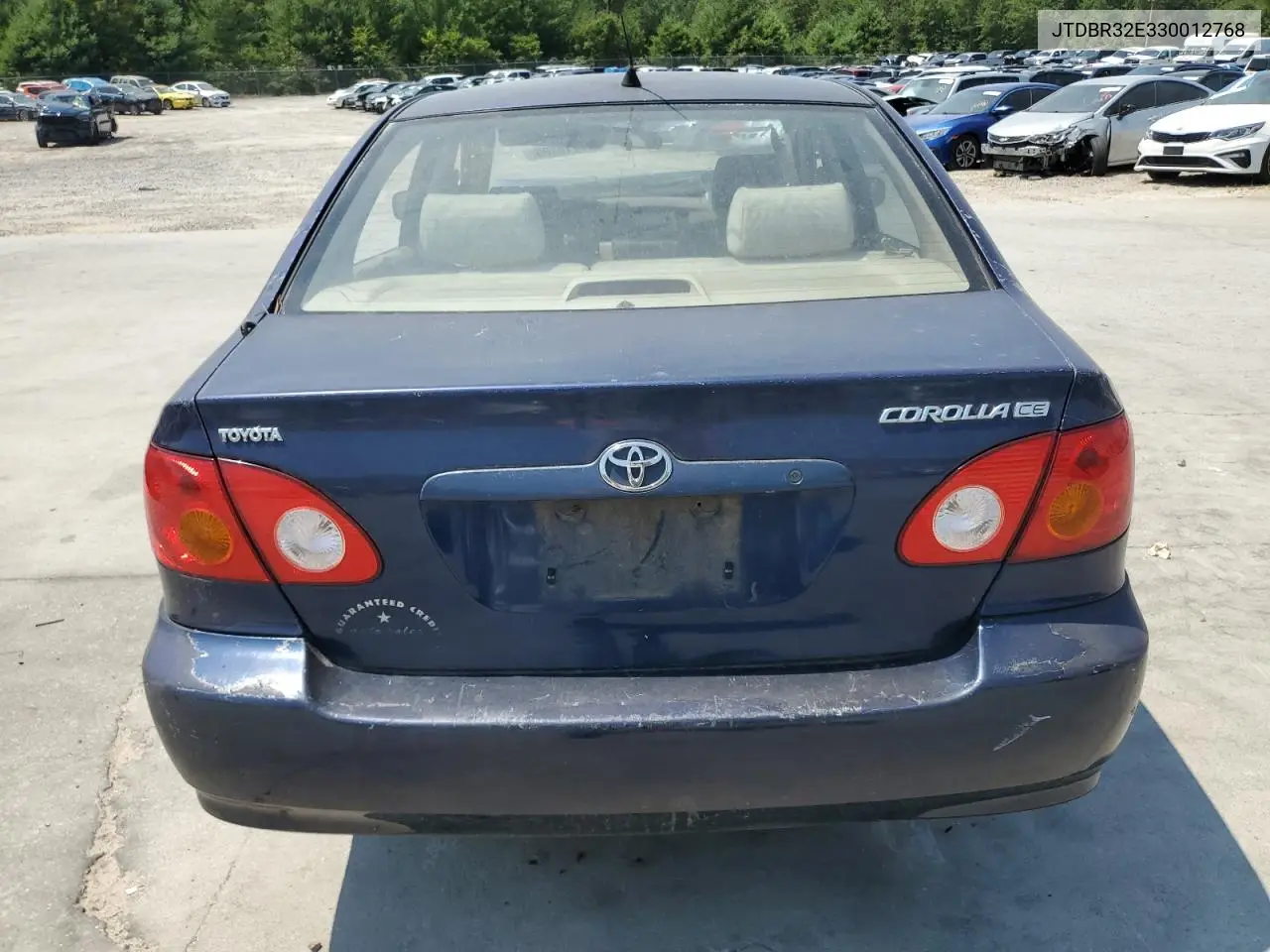 2003 Toyota Corolla Ce VIN: JTDBR32E330012768 Lot: 61213835