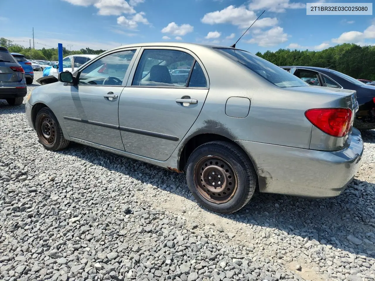 2003 Toyota Corolla Ce VIN: 2T1BR32E03C025080 Lot: 62733265