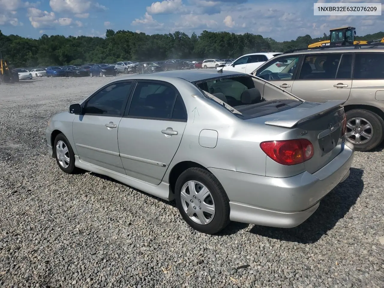 2003 Toyota Corolla Ce VIN: 1NXBR32E63Z076209 Lot: 62897125