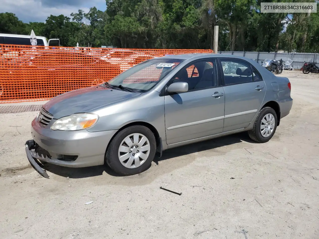 2004 Toyota Corolla Ce VIN: 2T1BR38E34C316603 Lot: 56742745