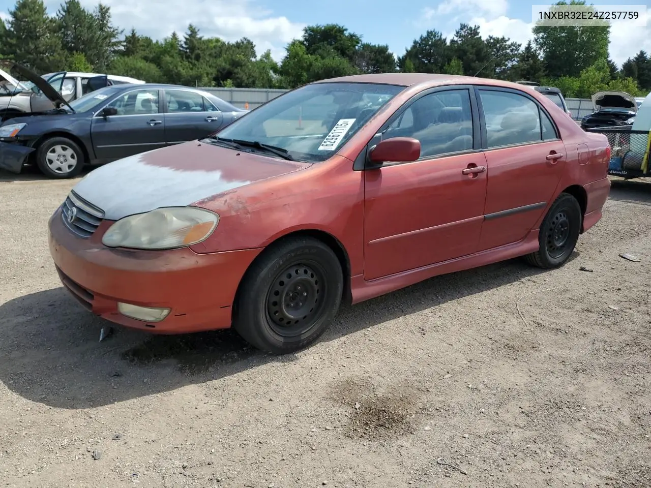 2004 Toyota Corolla Ce VIN: 1NXBR32E24Z257759 Lot: 62961115