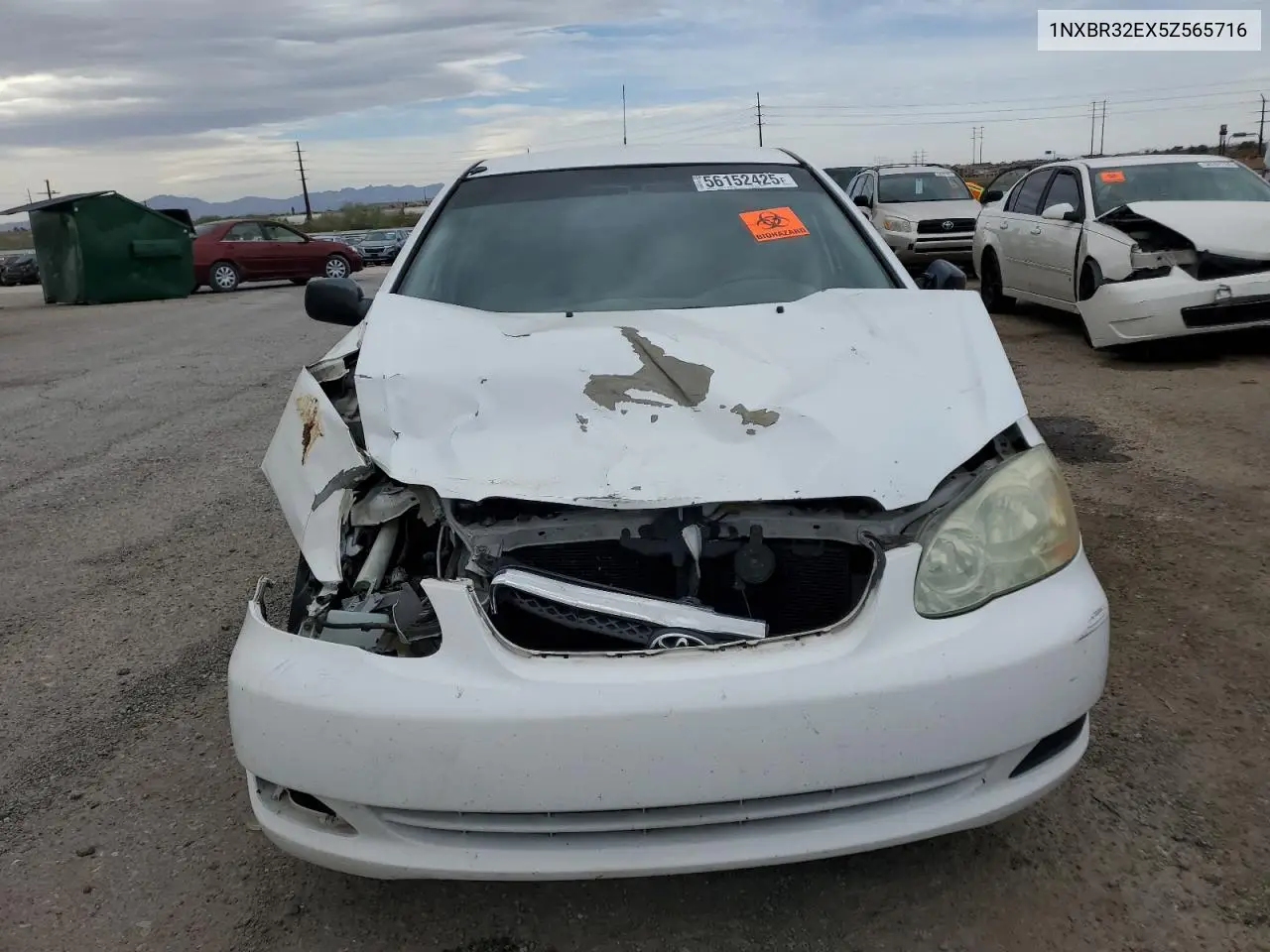 2005 Toyota Corolla Ce VIN: 1NXBR32EX5Z565716 Lot: 56152425