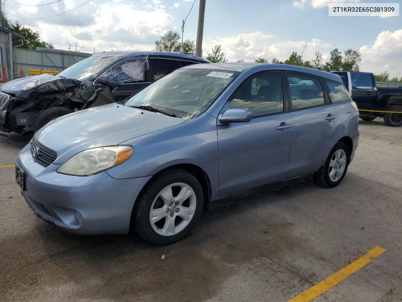 2005 Toyota Corolla Matrix Xr VIN: 2T1KR32E65C381309 Lot: 57067975