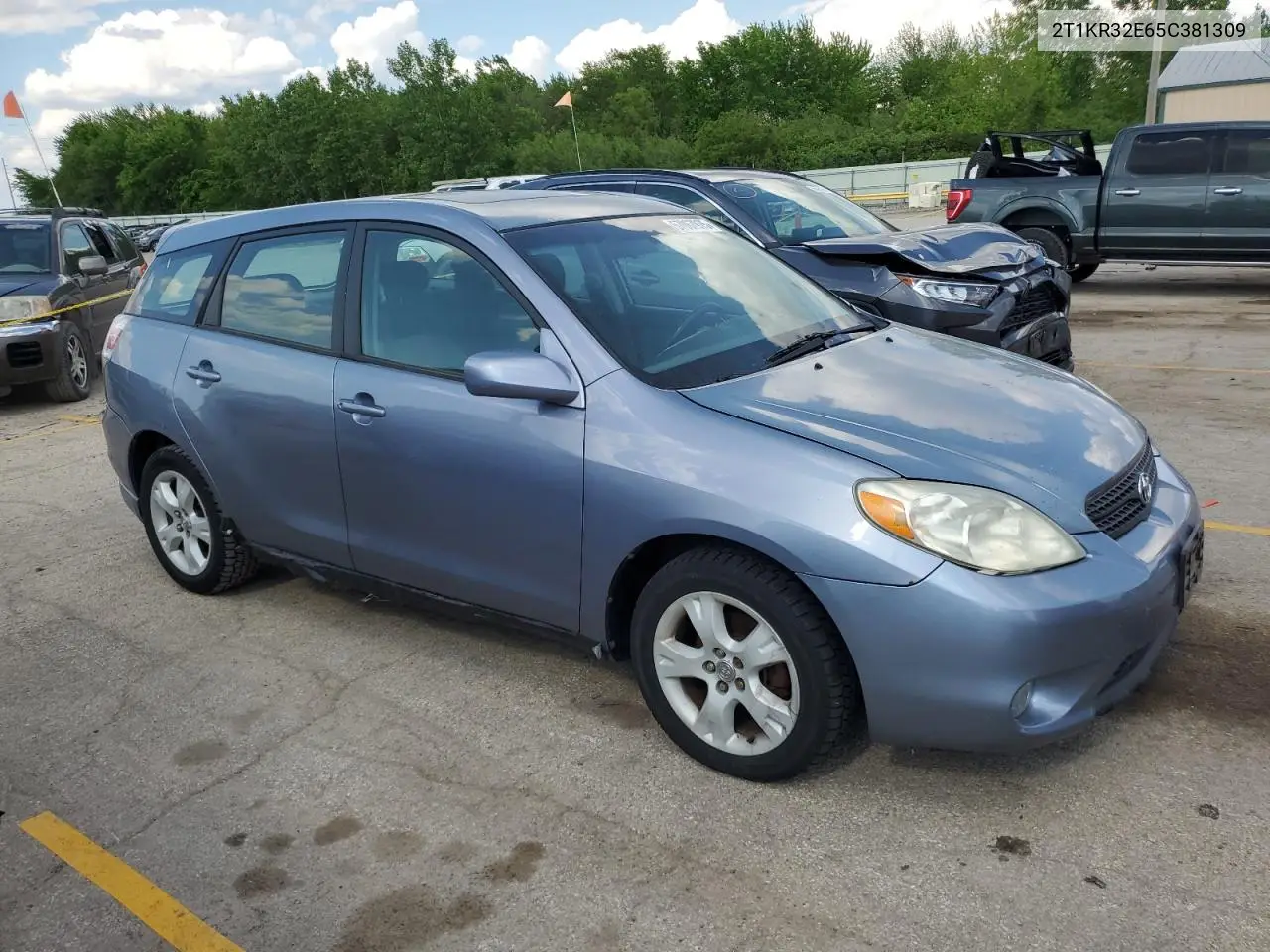 2005 Toyota Corolla Matrix Xr VIN: 2T1KR32E65C381309 Lot: 57067975