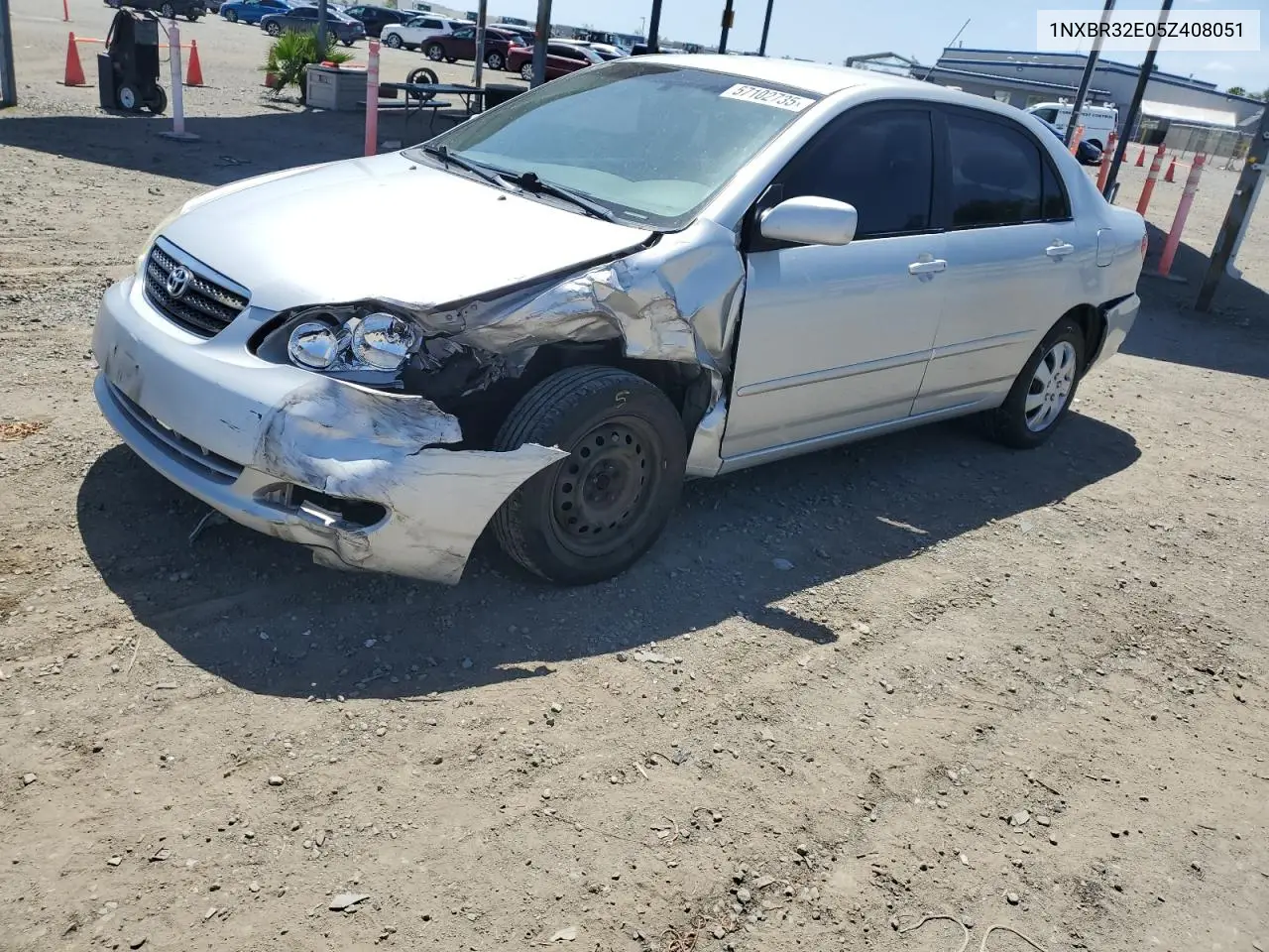 2005 Toyota Corolla Ce VIN: 1NXBR32E05Z408051 Lot: 57102735