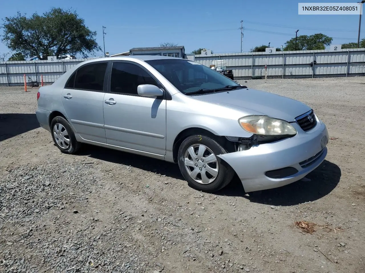 2005 Toyota Corolla Ce VIN: 1NXBR32E05Z408051 Lot: 57102735