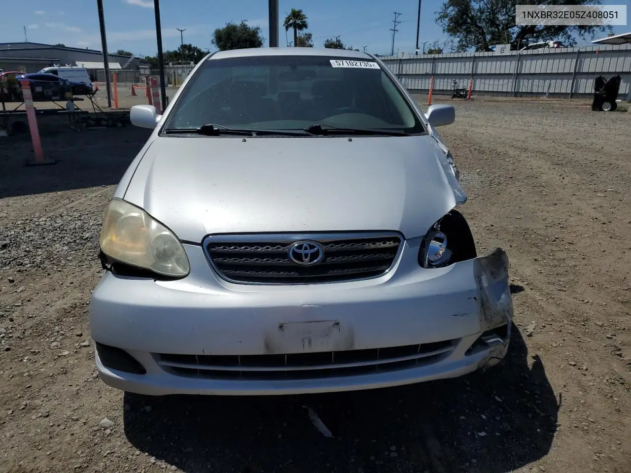 2005 Toyota Corolla Ce VIN: 1NXBR32E05Z408051 Lot: 57102735