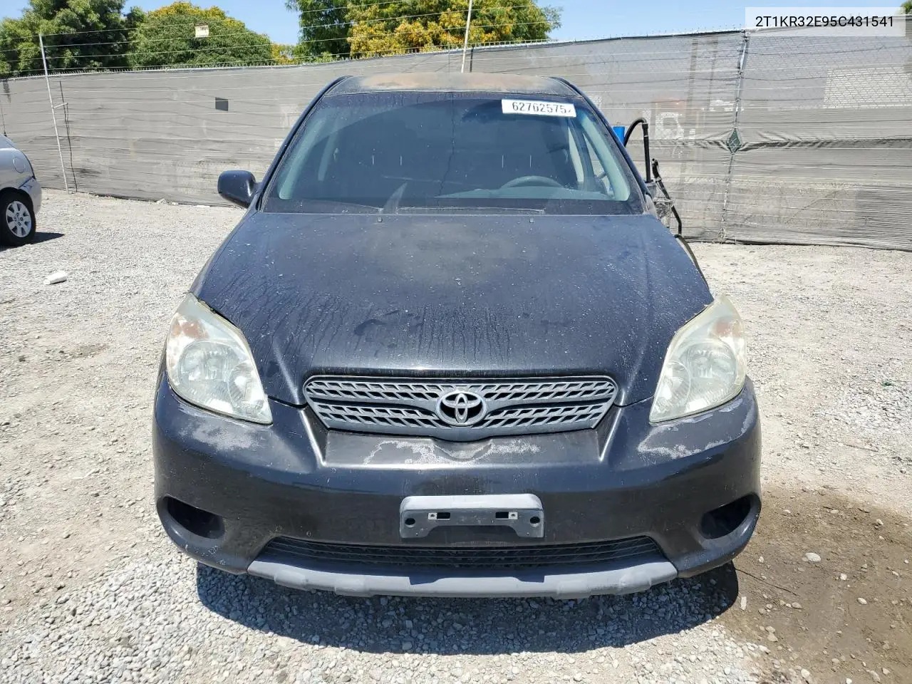 2005 Toyota Corolla Matrix Xr VIN: 2T1KR32E95C431541 Lot: 62702575